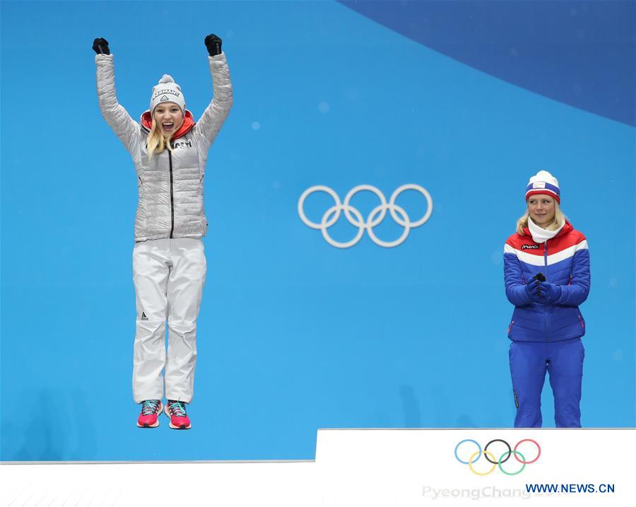 (SP)OLY-SOUTH KOREA-PYEONGCHANG-SKI JUMPING-LADIES' NORMAL HILL INDIVIDUAL-MEDAL CEREMONY