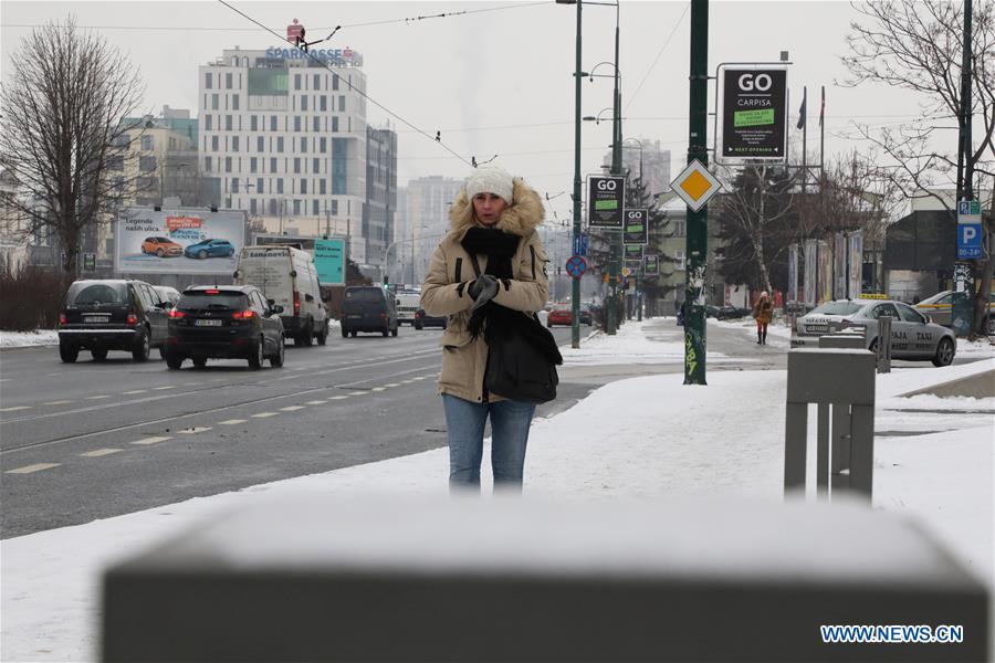 BOSNIA AND HERZEGOVINA-SARAJEVO-WEATHER-COLD FRONT