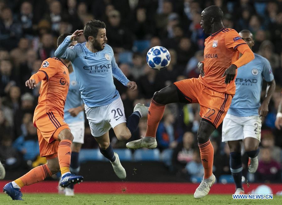 (SP)BRITAIN-MANCHESTER-FOOTBALL-UEFA CHAMPIONS LEAGUE-MAN CITY VS LYON