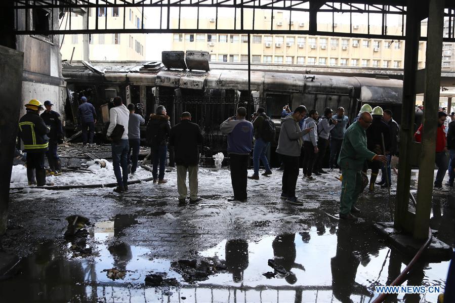 EGYPT-CAIRO-TRAIN STATION-FIRE