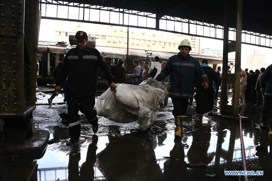 EGYPT-CAIRO-TRAIN STATION-FIRE