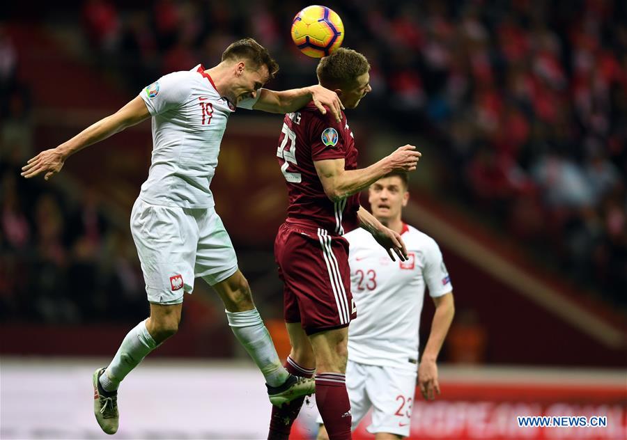 (SP)POLAND-WARSAW-UEFA EURO 2020 QUALIFIER-GROUP B-POLAND VS LATVIA