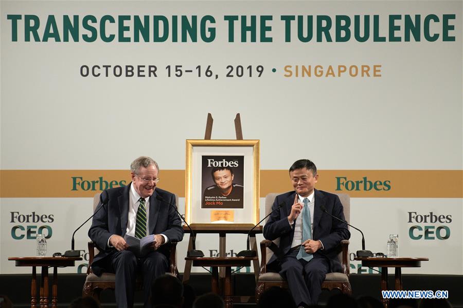 SINGAPORE-FORBES GLOBAL CEO CONFERENCE-JACK MA