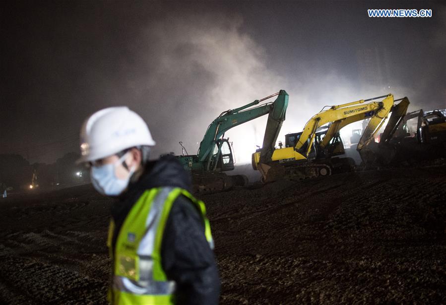 CHINA-HUBEI-WUHAN-NOVEL CORONAVIRUS-MAKESHIFT HOSPITAL-CONSTRUCTION (CN)