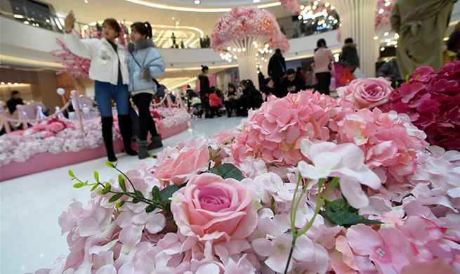 Decorations seen in various shops in China's Zhengzhou to greet coming New Year