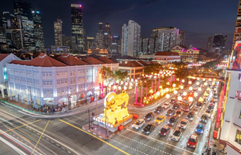 Lunar New Year lantern decorations seen in Singapore's Chinatown area