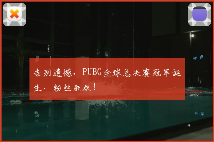 告别遗憾，PUBG全球总决赛冠军诞生，粉丝狂欢！